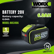 WORX Genuine WA3406 Bateri 20V 6.0AH I 20V 6.0AH Battery