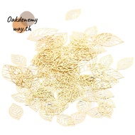 OAKDENEMYWAY Leaf Charms, Iron Gold Hollow Leaf Charms, DIY Gold Leaf Charms Making Earring