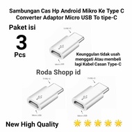 Sambungan Kabel Cas Data Hp Android Mikro Ke Type C Converter Adaptor Micro USB hv ori tipe-C conek