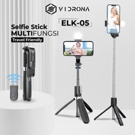 VIDRONA Tongsis Tripod H1S Bluetooth Selfie Light + Remote Selfie Stick Multifunction ELK-162