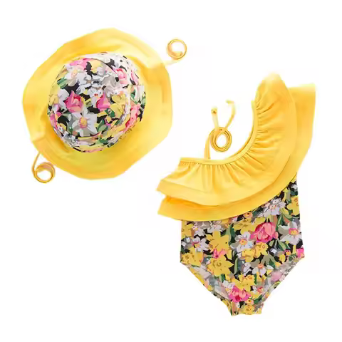 Baby Girl Swimsuit Kids Swimwear For Girl Yellow Lovely Swimsuit Kids Girls Baby Girl Children Wet-s