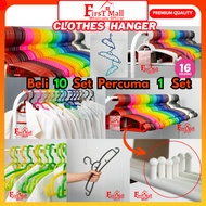 Laundry Hanger (10 Set Free 1 Set) (1 SET＝6 Pcs) Superb Anti-slip Plastic Hanger Baju From Hangers S
