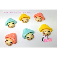 Mixed Color Mushroom Resin Spare Parts For Making Hair Clips And Bows Pack Of 20 Pieces RD011