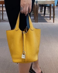 貴婦下午茶Hermès愛馬仕 Picotin 菜籃子Lock 22 C刻 開運琥珀黃