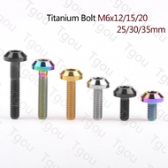 Tgou Titanium Bolt M6x12/15/20/25/30/35mm Allen Key Head Screw for Bicycle Motorcycle Brake