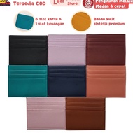 More Trusted Card 6-Slot Card Holder, 6-Slot Card Wallet, Card Holder, 1 Money Slot, PU Leather Card