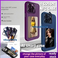 NFC CASE AI Case 4 Color Ink Screen Phone Case for IPhone 16 with Stand DIY Casing NFC AI Casing wit