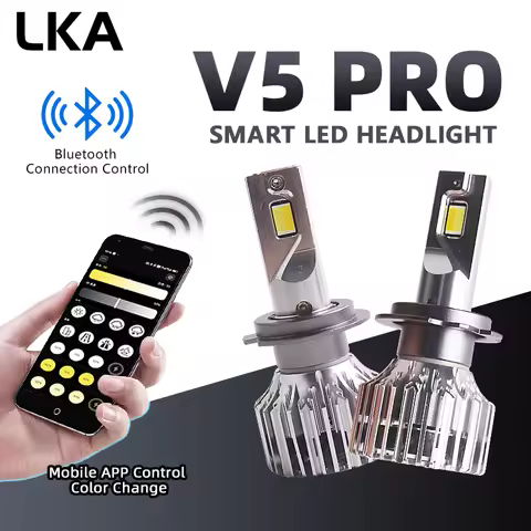 LKA LED Headlight H4 H7 Tricolor Bluetooth APP Control 3000K 4300K 5500K H4 H7 LED H1 H11 HB3 HB4 90