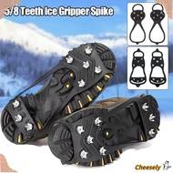 CHEESELY 1 Pair Ice Gripper Spike, 5/8 Teeth Anti-Slip Shoes Crampons, Universal Spike Spike Grips C