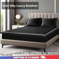 Dothnix Silk Satin Bedsheet, Silk bedsheet and pillow case Full Garterized Smooth & Silky Bedsheet, 