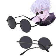 Jujutsu Kaisen Gojo Satoru Cosplay Glasses Black Round Sun Glasses with Lenses For Aldults Kids
