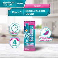 Gaviscon Double Action Liquid Sachet (10ml x5/x15/x30) - Fast Relief Heartburn / Indigestion / Acid 