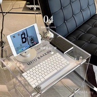 Acrylic Trolley Storage Cabinet Mobile Living Room Household Transparent Medieval Side Table ins Cof