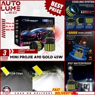 田AutoLume+3LED Headlights Led Projector Headlights A90 PRO 90w H4 Mini Lens H11 H7 9005 9006 H4 Led 
