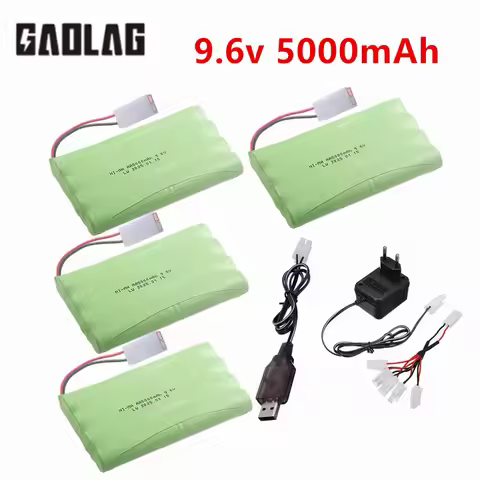 Ni-MH 9.6v 5000mah Battery with USB Charger For Rc toys Cars Tank Train Robot Boat Guns parts AA 9.6