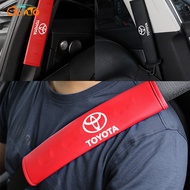 GTIOATO Car Seat Belt Cover Universal Leather Safety Belt for Cars Auto Shoulder Protector Strap Pad Cushion Cover For Toyota Sienta Hiace Vios Corolla Altis Prius Alphard Camry Harrier CHR Yaris Cross Vellfire Rav4