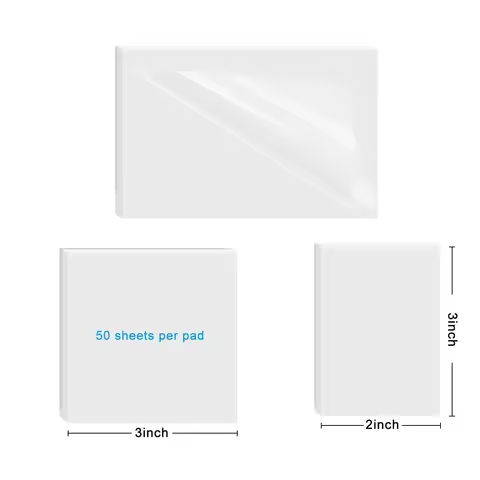 8Packs Large Transparent Sticky Notes Total 400 Sheets, 3 x 4 Clear Sticky Notes Translucent See Thr