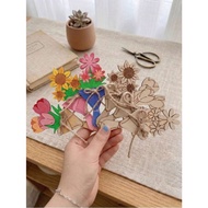 DIY Assembled Wooden Flower Cards - Colored Wooden Cards for Mom March 8, October 20, Gift for Miss 
