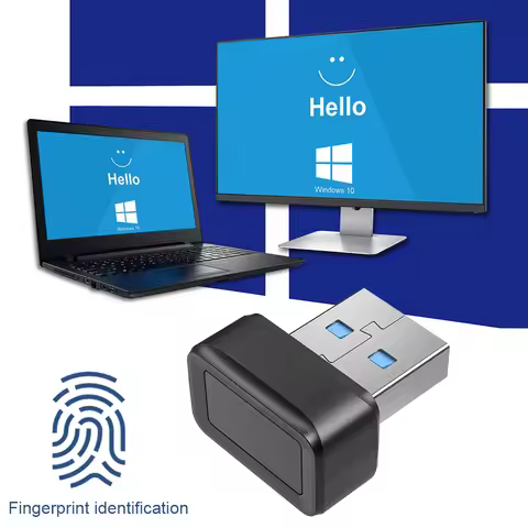 USB Fingerprint Key Reader 360° Touch Portable Security Key Windows Hello Biometric Mini Security Ke