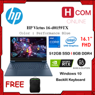 HP VICTUS 16-d0159TX Performance Blue Gaming Laptop - Intel Core i7 Processor / Intel UHD Graphics / Nvidia GeForce RTX / 512GB SSD / 8GB DDR4 RAM / Windows 10 / Backlit Keyboard [16.1" FHD]