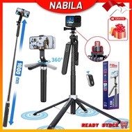 P180 Mini Tongsis Tripod 160cm Bluetooth Selfie Stick Remote HP Tripod Bolt 1/4 Tongsis for Gopro Ca