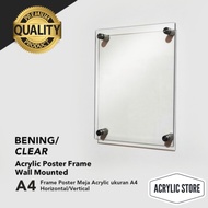 Akrilik Poster Dinding A4 Bening/Acrylic Wall Frame [2 Mm] / Bingkai