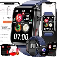 𝐛𝐥𝐨𝐨𝐝𝐠𝐥𝐮𝐜𝐨𝐬𝐞 ECG Smart Watch with Air Pump Blood Pressure Monitor, 1.92" Fitness Tracker with 100+ Sports, Heart Rate BP SpO2 Uric Acid Blood Lipids Monitor for Android &amp; IOS,Blue