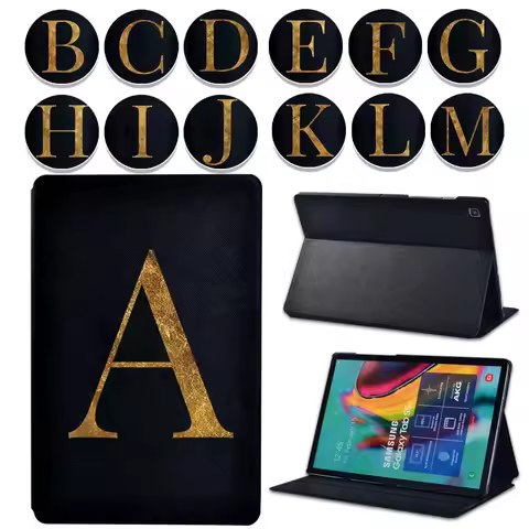 For Samsung Galaxy Tab A 10.1 2019/2016/Tab A 9.7 10.5/Tab E 9.6/S5e 10.5/Tab A7 -26 Letters Leather
