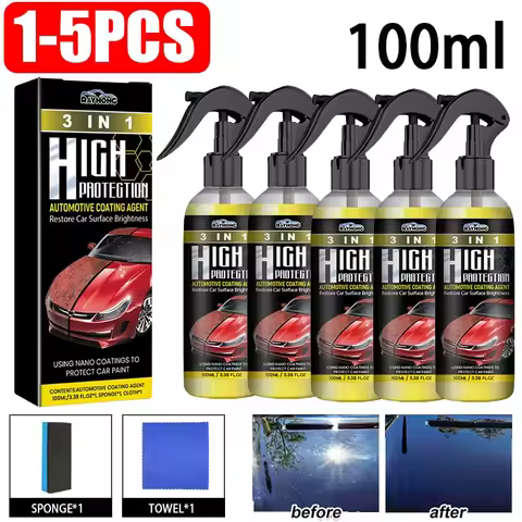 100ML Quick Ceramic Coating Nano Spray Kit High Protection Car Coating Wax Polishing Spray 3-in-1 Fa