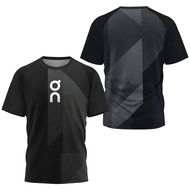 2025 HYS Men's  Tennis Outdoor Sports Top Clothes Fashion Badminton Jersey Short-Sleeved Oversized R