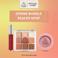 3CE Hue Are You - Peachy K-Pop Bundle (Hazy Lip Clay - Whip Red +  Eye Palette - Shot Again + Face B