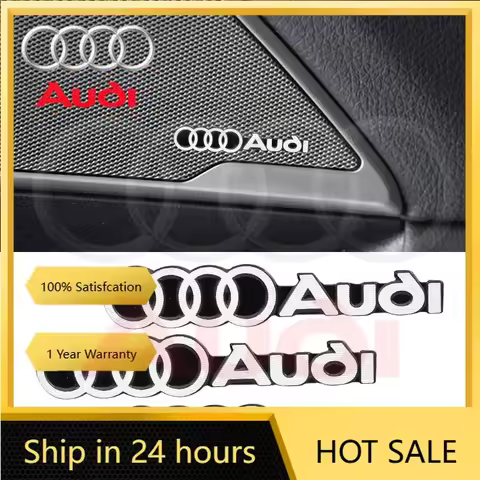 2025 Hot Car Styling 3D Aluminum Speaker Audio Stickers Badge Emblem Decal For Audi SLINE A3 A4 B8 8