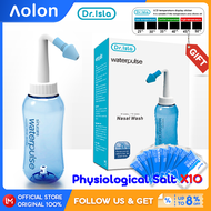 Aolon x DR.Isla YT300 Water pulse 300ml Nasal Wash +10 Bag 2.7g Nose Antibacterial Powder Washing Salt Neti Pot Nose Rinsing Bottle Irrigater Washer for Adult Children Allergic Rhinitis Sinus Daily Nasal Rinsing Nose Care Tools