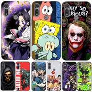 For Motorola Moto E6S E6i Case Phone Cover Protective Soft Silicone Black Tpu Case Anime DemonSlayer