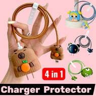 [4 in 1] Charger Head Protective Cover Charger Cable Adapter Cover Charger Shell for Charger iphone 