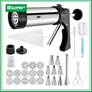 Stainless Steel Cookie Press Ergonomic Handle Cookie Press Stainless Steel Biscuit Maker with Nozzle