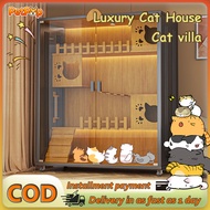 【Ready Stock】Cat Villa Pet Cage Solid Wood Cage Cat House Wooden Luxury Villa Extra-large Cat House