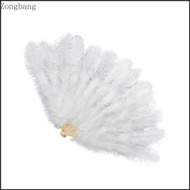 Zone Multipurpose 1920s Burlesque Feathered Fan for Dancers and Vintage Fashion Lover
