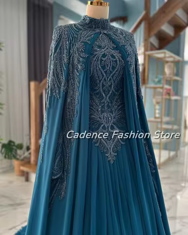 Customized Women's Dubai Evening Wedding Dresses 2025 Traditional Luxury Beaded Applique Arabian Rob