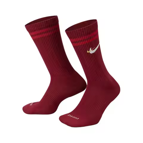 Nike ED PLS CSH CRW 3-Pack Unisex Cushioned Double Swoosh AF1 High-Top Comfort Sports Socks DQ9165-6