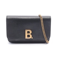 【二手】BALENCIAGA世家 B. Dot 593615 黑色皮革單肩包 B. Chain 錢包 女士二手 A