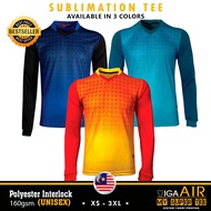 Sport Long sleeve Jersey T-shirt (UNISEX) baju lelaki sublimation sukan jersi