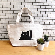 可愛黑貓-帆布手提袋 / 購物袋 /便當袋