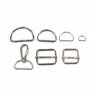 62200-25 SILVER (Size 2.5cm) Bag HOOK. Lobster Hook / Snap Hook/ Adjuster/ Slider/ Inner Ring/ D Rin