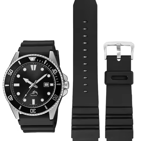 Rubber Watchband for Casio Swordfish MDV-106 MTP-VD01 Submariner Ocean Heart Series 22mm Resin Watch