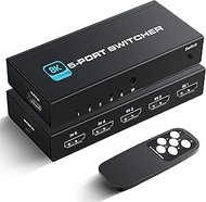 NEWCARE HDMI 2.1 Switch, Ultra HD 8K HDMI Switch Box with Remote Supports 4K@120Hz, 8K@60Hz CEC 3D HDCP2.3, 5 Port HDMI Switcher Compatible with PS5/4/3, Xbox,roku, Fire Stick, TV,Projectors