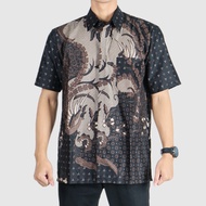 KEMEJA Batik Sogan Shirt Short Sleeve Hem Batik Men Combination Motif SYP Sogan BUL Suitable For Uniform