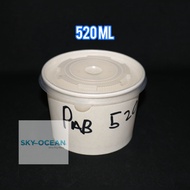 Paper Bowl with lid 50pcs 390ml / 850ml / 520ml / Mangkuk Kertas / Kraft Paper Bowl 1000ml / 780ml
