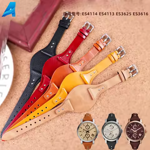 Watchband For Fossil Ultra Thin Genuine Leather Watch Strap ES4114 ES4113 ES3625 ES3616 Women's Tray