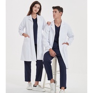 Lab Gown White Coat Long Sleeve Doctor Uniform Doc Coat Men Women Lab Coat